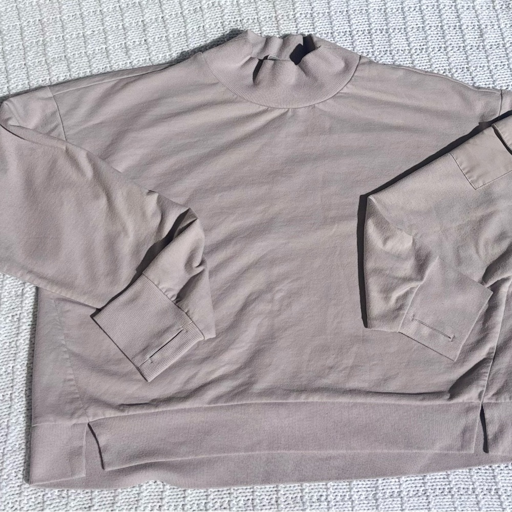 All In Motion Women’s French Terry Mock Neck Sweatshirt - XL - Lilac/Taupe